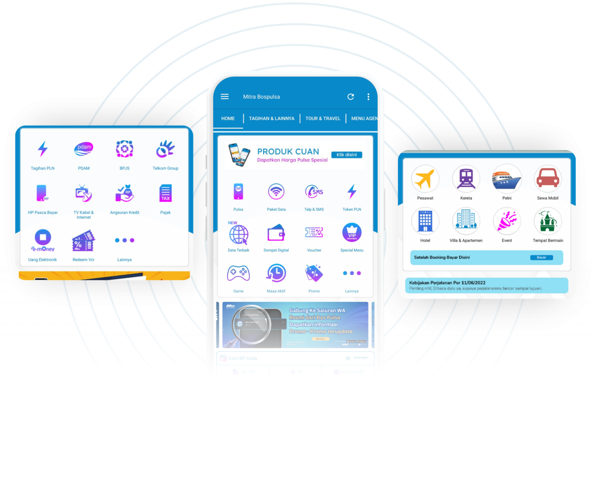 Tampilan Aplikasi Mitra Bos Pulsa